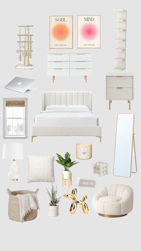 vanilla girl room idea! It Girl Room Ideas, Vinilla Girl Room, Vanilla Themed Room, Vanilla Girl Dorm Room, Bedroom Ideas Vanilla Girl, Teen Girl Room Inspo 2024, Vanilla Room Ideas, Room Ideas Vanilla Girl, Vanilla Girl Bedroom Aesthetic