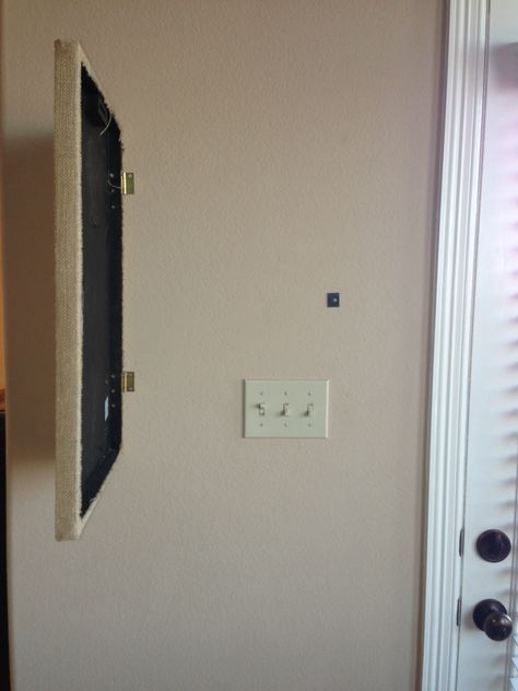 How to hide light switches (or anything) you don't want seen. Hide Light Switch, Bathroom Light Switch, Creative Wall Design, Hide Wires, Creative Walls, Light Switches, House Bathroom, Light Switch Covers, Switch Plates