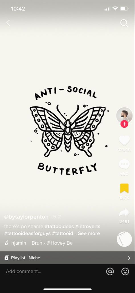 Anti Social Tattoo, Introvert Tattoo, 88 Tattoo, Social Butterfly, Anti Social, Tattoos