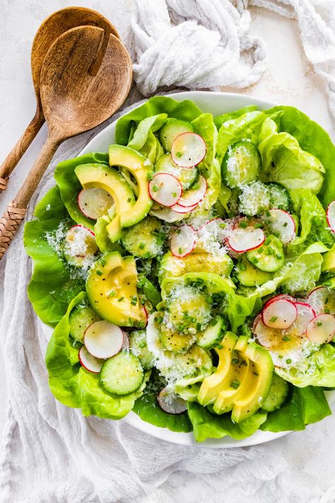 Butter Lettuce Salad - Two Peas & Their Pod Butter Lettuce Cucumber Salad, Bib Lettuce Recipes, Boston Lettuce Salad, Bib Lettuce Salad, Butter Lettuce Salad, Sea Lettuce, Butter Turkey, Salad Arugula, Lettuce Salad Recipes