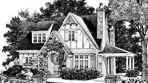 Storybook Cottage House Plans, English Tudor Cottage, English Cottage House Plans, Honeymoon Cottage, Storybook House, Tudor Cottage, Storybook Homes, Southern Living House Plans, Cottage Floor Plans