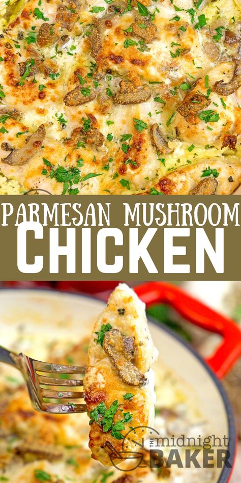 How to make a one pot parmesan mushroom chicken Chicken And Mushroom Recipes Baked, Chicken And Mushroom Crockpot Recipes, Baked Chicken Mushroom Recipes, Rotisserie Chicken And Mushroom Recipes, Crockpot Chicken Mushroom Recipes, Mushroom Chicken Healthy, Chicken Recipes With Cream Of Mushroom, Chicken And Mushroom Recipes Crockpot, Chicken Mushroom Crockpot