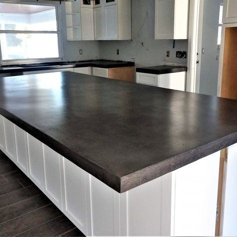 Farmhouse Kitchen Concrete Countertops, Gfrc Concrete, Concrete Island, Concrete Kitchen Island, Bathroom Concrete, Concrete Material, Concrete Countertops Bathroom, Countertops Diy, Concrete Countertops White