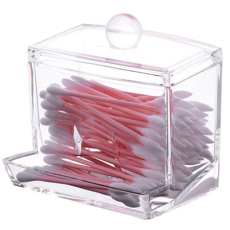 Sooyee Qtip Holder Restroom Organizer,Acrylic Q Tip Storage Organizer,Cotton Swab Q Tips, Makeup Storage Case, Clear Makeup Organizer, Bathroom Containers, Bathroom Canisters, Makeup Organization Vanity, Cosmetic Display, Cotton Swabs, Cotton Buds