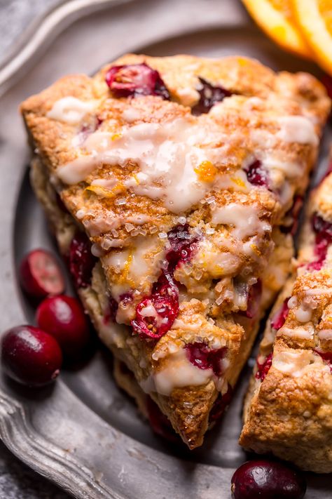 Bakery-Style Cranberry Orange Scones - Baker by Nature Perfect Scones Recipe, Baking Soda Substitute, How To Make Scones, Beautiful Bread, Scone Recipes, Cranberry Orange Scones, Baker By Nature, Cranberry Scones, Easy Roast Chicken