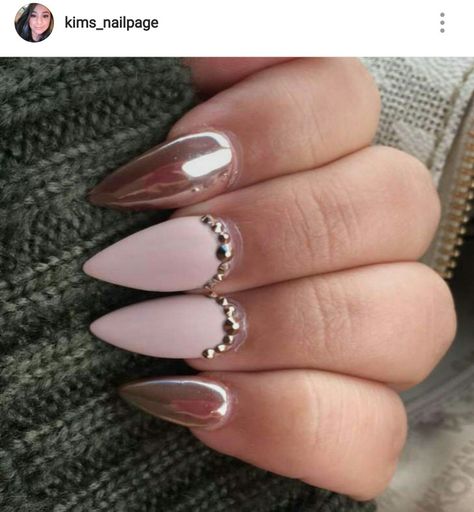 Chrome Nails. Matte Nails. Almond Nails. Acrylic Nails. Chrome Nails Matte, Matte Nails Almond, Dark Skin Manicure, Dark Red Hair With Brown, Nails Acrylic Almond, Nails Matte, New Nail Designs, Nail Art Disney, French Nail Designs