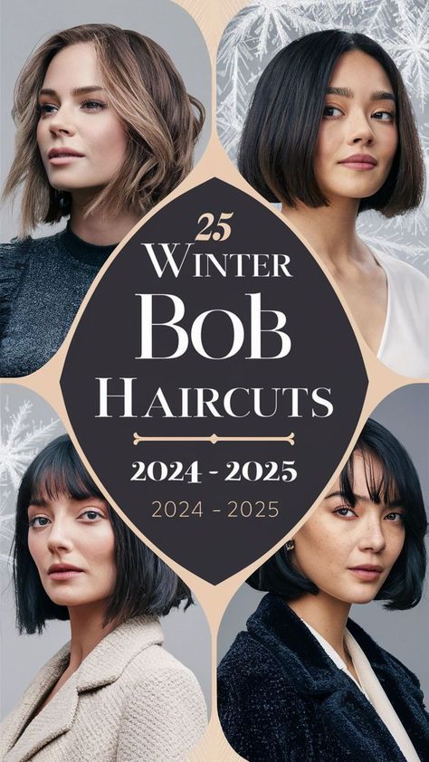 Elegant Winter Bob Haircuts for Women 2024 - 2025: Embrace sophistication with stunning bob haircuts tailored for women this winter. Choose from a range of cuts that provide both warmth and style. Womens Bob Hairstyles, Bob Hair Color, Best Bobs, Brunette Bob, Rich Brunette, Hairstyles 2024, Trendy Outfit Ideas, Blonde Tones, Stylish Winter Outfits