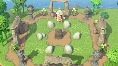 Animal Crossing Rock Garden, Rock Garden Design, My Rock, Garden Animals, New Animal Crossing, Animal Crossing Game, Pet Rocks, Animal Games, Rock Design