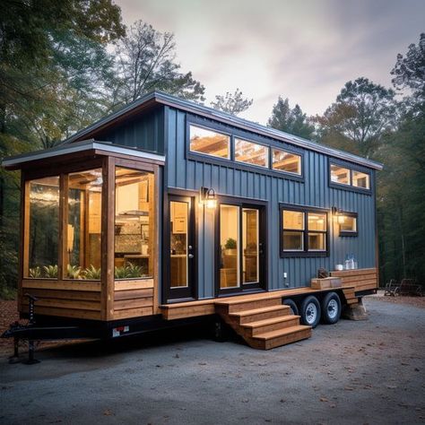 Phenomenal World!! Tiny Home Wheels, Container House On Wheels, Tiny House Truck, Modern Tiny House On Wheels, Tiny House Wheels, Tiny House On Wheels Design, Industrial Tiny House, Modern Shipping Container Homes, Creative Designs Ideas