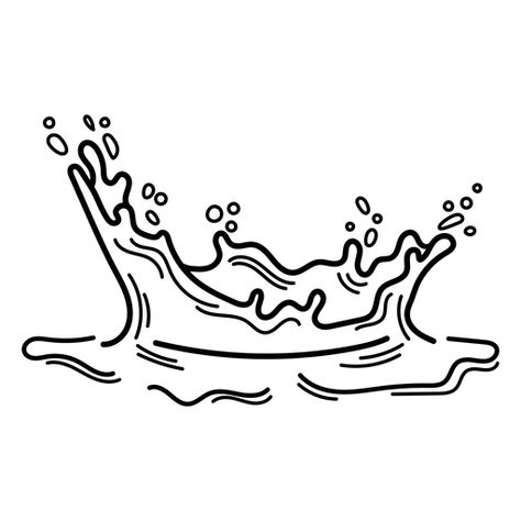 Water splashing stroke PNG Design Water Splash Vector, Lily Tattoo Design, Water Splashing, Lesson Plans For Toddlers, Water Drawing, Water Splash, Lily Tattoo, Birthday Cards For Mum, Art Coffee