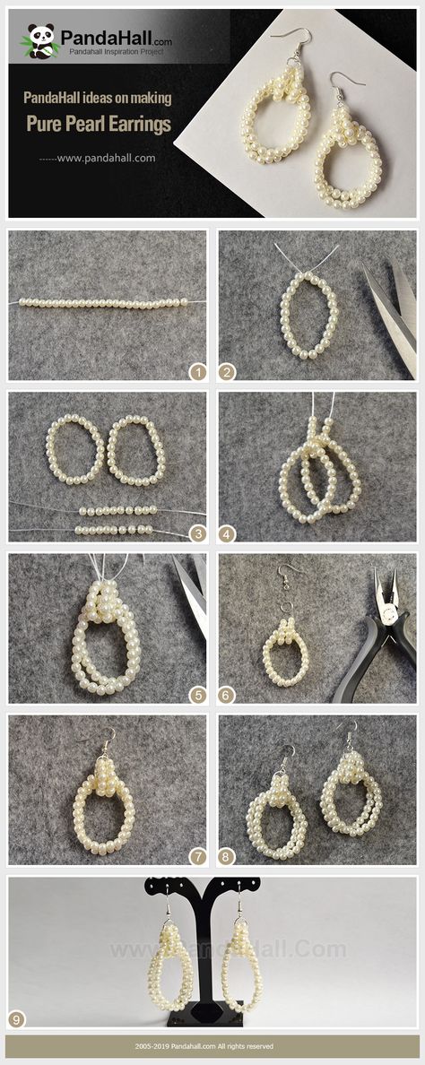 Diy Elegant Earrings, Diy Pearl Earrings, Anting Manik, Diy Earrings Easy, Diy Bijoux, Beaded Earrings Tutorials, Beaded Earrings Diy, Diy Jewelry Unique, Diy Bracelet Designs