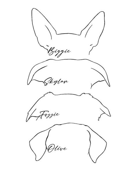 Honor your pet's memory with a beautifully designed pet memory tattoo. Keep their love close to your heart. #PetMemory #TattooMemory Dog Ear Outline, Line Drawing Portrait, Tatoo Dog, Ear Outline, Pet Memorial Tattoo, Dog Memorial Tattoos, Dog Outline, Remembrance Tattoos, Dog Sketch