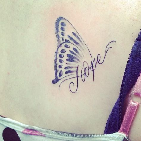 My tattoo #butterfly #hope #ink Butterfly Tattoo Name, Name With Butterfly Tattoo, Hope Butterfly Tattoo, Hope And Butterfly Tattoo, Hope Name Tattoo, Name In Butterfly Tattoo, Butterfly With Letter Tattoo, Hope Tattoo With Butterfly, Name Tattoo With Butterfly