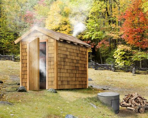 Building a smokehouse to preserve your own food is one of those self-reliance skills that can be fancy or simple. Smoking foods is older than recorded history, and though the practice was originally perfected as a means of preserving meat before modern dependency on electricity and refrigeration set in, home-smoked foods are gaining in popularity because they taste great. Building A Smokehouse, Walk In Smokehouse, How To Build A Smokehouse, Diy Smokehouse, Smokehouse Plans, Preserving Meat, Root Cellars, Nature Luxury, Family Compound