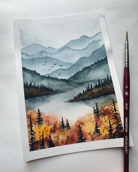 My Great Smokey Mountains National Park watercolor tutorial is LIVE on YouTube! Check it out at the link in my bio and happy painting! 🏔️🎨 #greatsmokymountains #greatsmokymountainsnationalpark #watercolormountains #watercolortrees #mountaintutorial #watercolordemo #watercolor #watercolorlandscape #watercolorpainting #youtube #youtuber #watercoloryoutube #watercoloryoutubetutorial #youtubeartist #youtubeart #watercolorlandscapepainting #fallpainting #blueridgemountains #tennesseemountains #w... Watercolor Mountains Tutorial, Watercolor Landscape Tutorial, National Park Watercolor, Park Watercolor, Smokey Mountains National Park, Happy Painting, Watercolor Workshop, Watercolor Tutorial, Mountains Landscape