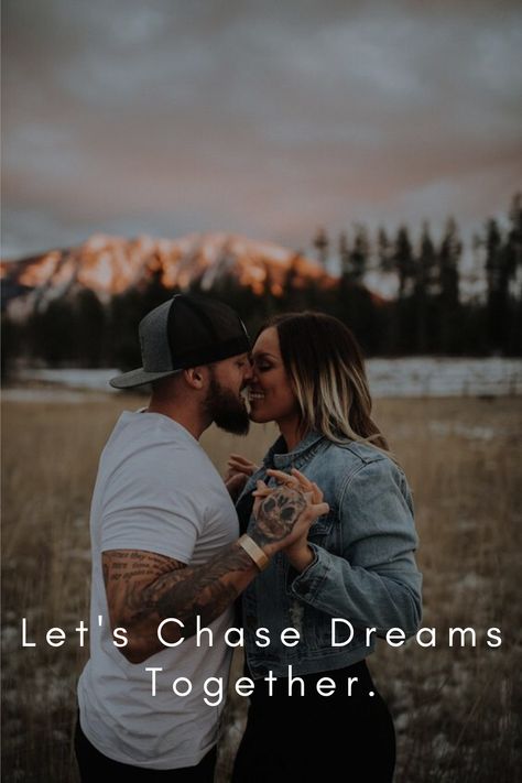 Let's Chase Dreams Together. #LoveQuotes #Quotes Tattooed Couples Photography, Fall Couple Photos, Shooting Couple, Engaged Couples Photography, Tattoo Couple, Engagement Pictures Poses, Couple Photo Ideas, Quoi Porter, Cute Couples Photography