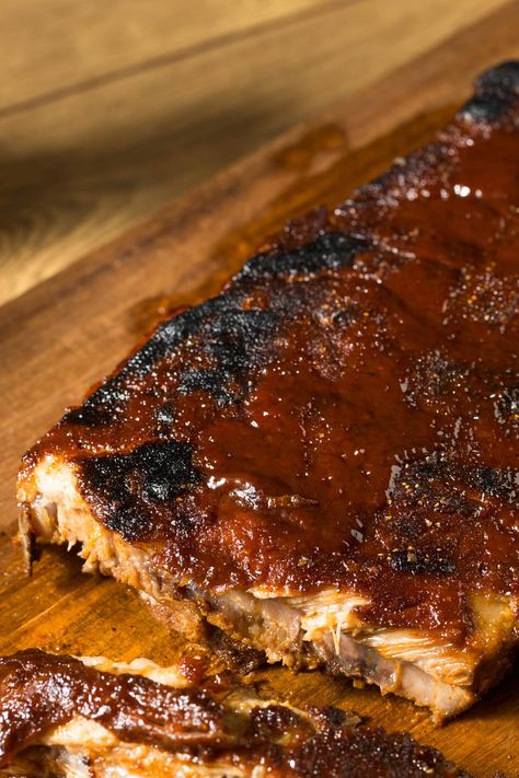 Smoked St. Louis Ribs - Legends of the Grill Smoked St Louis Ribs In Smoker, Smoked St Louis Style Ribs, Smoked St Louis Ribs, Trager Grill, Smoker Ribs, Saint Louis Ribs, Sugar Free Juice, Pork Dry Rubs, St Louis Ribs