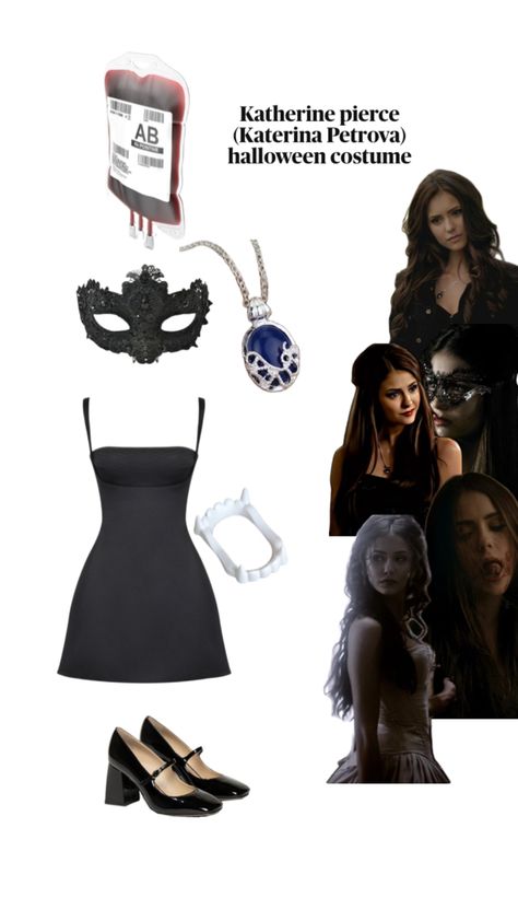 Katherine pierce (katerina petrova) the vampire diaries Halloween costume idea Vampire Katherine Pierce, Katerina Petrova Halloween Costume, Kathrine Price Costume, Katherine Costume Vampire Diaries, Catherine Vampire Diaries Costume, Katherine From Vampire Diaries Costume, Katherine And Damon Costume, Diy Vampire Halloween Costume, Katherine And Elena Costume