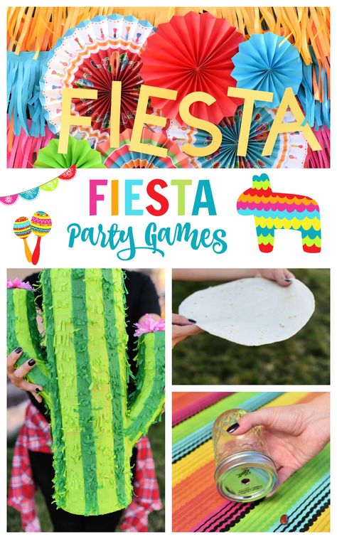 Mexican Themed Party Games-If you need fun Fiesta party games, these are a huge hit! Minute to win it type games that are perfect for any fiesta party. #fiesta #fiestapartygames #partygames #party Pinata Alternative, Fiesta Party Games, Mexican Party Games, Fiesta Games, Mexican Themed Party, Mexico Party, Mexican Fiesta Party, Fiesta Birthday Party, Mexican Birthday