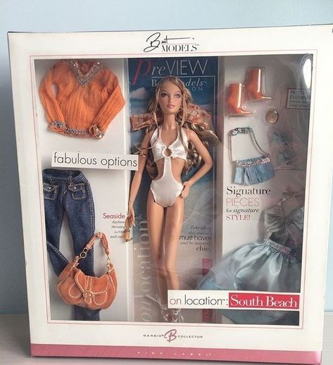 South Beach Outfits, Old Barbie Dolls, Beach Barbie, Barbie Playsets, Barbie 2000, Sewing Barbie Clothes, Barbie Doll Set, Barbie Wardrobe, Barbie Collector Dolls