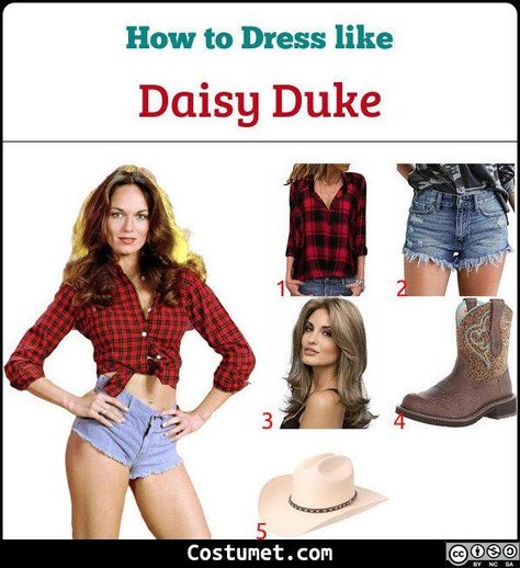 Daisy Duke (The Dukes of Hazzard) Costume Dukes Of Hazzard Costume, Daisy Duke Costume, Daisy Duke Outfit, Daisy Duke Shorts, Catherine Bach, Diy Costumes Women, Daisy Duke, Dukes Of Hazzard, The Dukes Of Hazzard