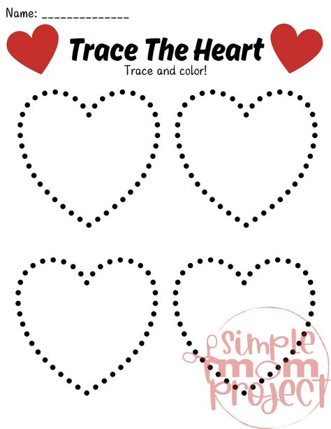 Heart Worksheet, Heart Tracing, Worksheet For Kids, Heart Printable, Sunday School Activities, Tracing Worksheets, The Pure, Cut And Paste, All Kids