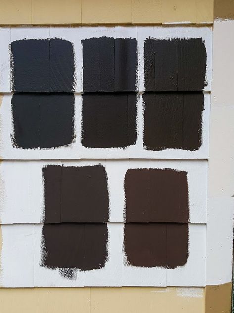 Our Top Dark Brown Exterior Paint Colors for our Dutch Colonial — Salt & Rook Dark Brown Exterior Paint, Brown Exterior Paint Colors For House, Dark Brown Exterior House Colors, Dark Brown Paint Colors, Brown Exterior Paint, Dark Brown House, Brown Exterior House Colors, Stucco House Colors, Brown House Exterior