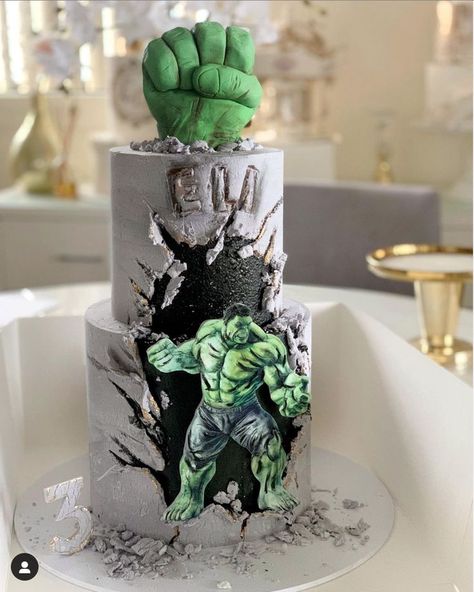 Hulk Birthday Cake Ideas, Hulk Cake Design, Bolo Do Hulk, Hulk Birthday Cake, Hulk Birthday Cakes, Hulk Theme, Hulk Cake, Hulk Birthday Parties, Hulk Party