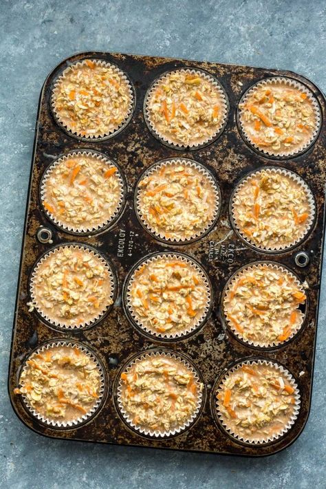 Meal Prep Carrot Cake Oatmeal Cups - The Girl on Bloor Carrot Cake Oatmeal Cups, Oatmeal Muffin, Muffin Pan Recipes, Carrot Cakes, Carrot Cake Oatmeal, Oatmeal Cake, High Fibre, Chocolate Pairings, Oatmeal Cups