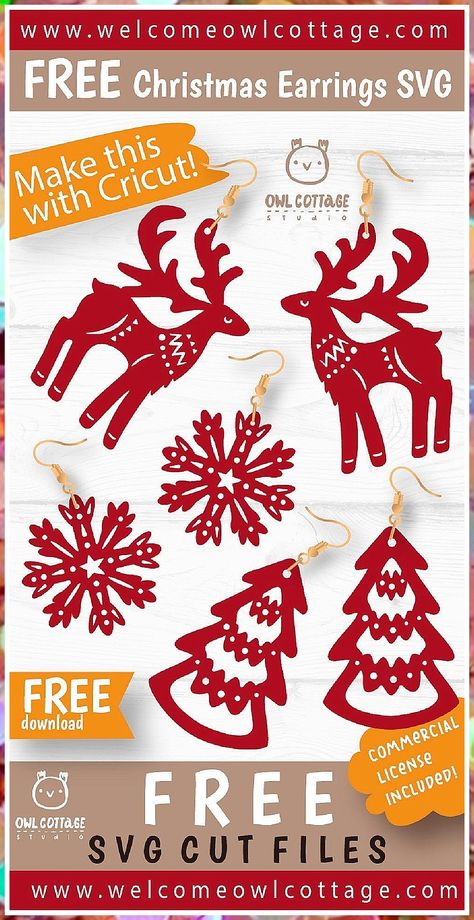 Christmas Earrings - Ouch! - Struggling to find the solutions that you have been looking for? Why not try Amazon.com TODAY! Cricut Christmas Garland Ideas, Christmas Earring Svg Free, Cricut Christmas Earrings Svg Free, Free Svg Earring Files For Cricut, Svg Earring File Free, Christmas Earrings Svg, Laser Earrings Design, Cricut Earrings Svg Free, Free Earring Templates For Cricut