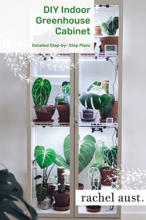 As one of my lockdown projects I wanted to build one of these Ikea Milsbo cabinets. Learn step-by-step the plans I used to assemble this DIY indoor greenhouse, including the supplies and materials you will need, what plants to house in your greenhouse cabinet, and how to set up your IKEA greenhouse cabinet from the humidity, lighting, fan and more. Read more to learn how to build your own indoor greenhouse. Ikea Green Cabinet, Diy Cabinet Greenhouse, Humidity Cabinet For Plants, Diy Ikea Plant Cabinet, Diy Ikea Greenhouse, Ikea Milsbo Cabinet Hack, Indoor Garden Greenhouse, Ikea Green House Cabinet, Milsbo Greenhouse Hack