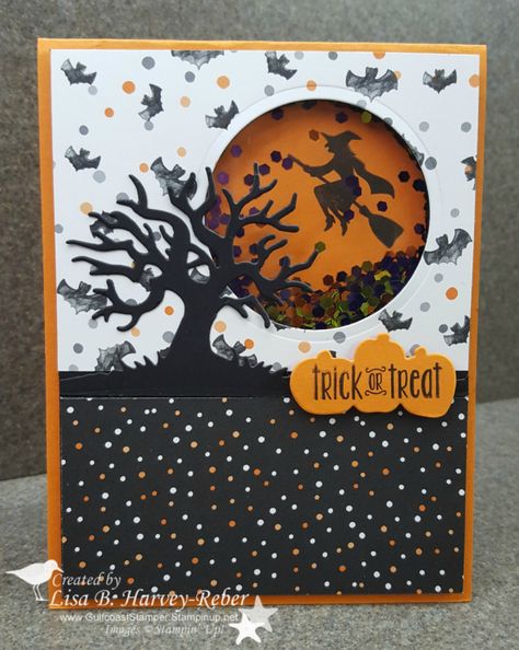 Halloween Cards Diy, Carte Halloween, Halloween Cards Handmade, Halloween Scene, Halloween Card, Up Halloween, Shaker Cards, Thanksgiving Cards, Halloween Paper