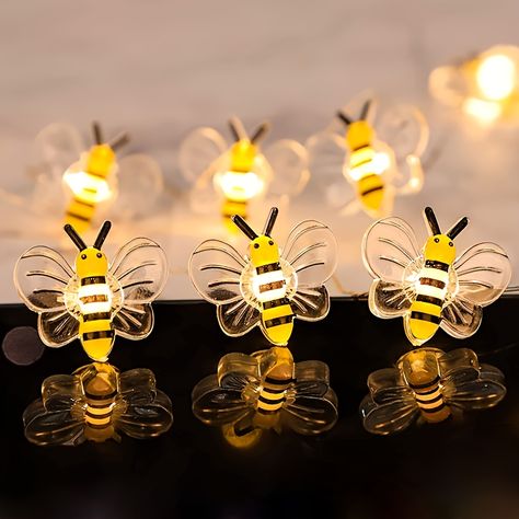 Faster shipping. Better service Bee Fairy, Lights For Wedding, Battery Powered Fairy Lights, String Lights In The Bedroom, Copper Wire Lights, Battery String Lights, Small Bees, Indoor String Lights, Decorative Lights