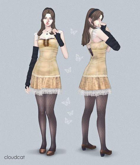 Clothing Sets Sims 4 Cc, Sims4 Horror Cc, Sims 4 Cc Horror Clothing, Sims 4 Cc Fatal Frame, Fatal Frame Sims 4 Cc, Cute Sims Cc Clothes, Sims 4 Cc Horror Protagonist, Ts4 Horror Cc, Horror Game Outfit