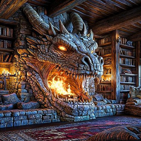 Photography Meme, Dark Academia Interior, Animation Blender, 3d Product Animation, Dream House Living Room, Dragon Artwork Fantasy, Product Animation, Fantasy Decor, Dragon Decor