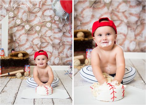 Baseball Themed First Birthday, Diy Cake Smash Photoshoot, Diy Cake Smash, Smash Cake Session, First Birthday Smash Cake, Cake Smash Photoshoot, Baseball Theme Birthday, Smash Photoshoot, Birthday Smash Cake