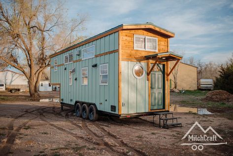 Gooseneck Tiny House, Grand Kitchen, Tiny House Talk, Porthole Window, Tiny House Builders, Log Siding, Tiny House Community, House Cabin, Reclaimed Wood Wall