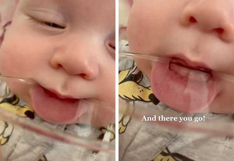 Trying to check if your baby has their very first toothy pegs isn’t easy, but a new mum has shared... Clever Trick To See If Baby Is Teething was published on Mouths of Mums. Signs Of Teething, Signs Baby Is Teething, Early Teething Baby, When Do Babies Start Teething, Teething Hacks, Teething Meme, Teething Gums, Baby Gums, Baby Teeth