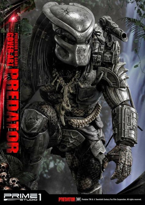 ArtStation - Premium Masterline Predator (Comics) Big Game Cover Art Predator, ROMELL CHOPRAA Game Cover Art, Predator Comics, Predator Tattoo, Alien Predator, Predator Artwork, Predator Alien Art, Predator Movie, Character Statue, Game Cover