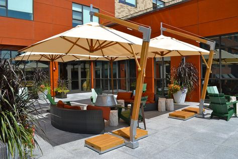 Cafe Umbrellas Outdoor, Cafe Bar Design, Turtle Bay Resort, Rooftop Terrace Design, Restaurant Patio, Cafe Terrace, Outdoor Cafe, Ocean House, Patio Shade