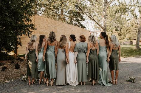 Meg + Jon's Prince Edward County Wedding Sage Green Bridesmaid, Green Bridesmaid Dress, Sage Bridesmaid Dresses, Sage Green Bridesmaid Dress, Mismatched Bridesmaids, Mismatched Bridesmaid Dresses, Sage Green Wedding, Green Bridesmaid, Dress Slip