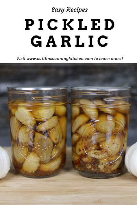 Spicy Pickled Garlic, Pickled Vegetables Recipe, Canning Recipe, Pickled Garlic, Relish Recipes, Pickled Veggies, Pickled Vegetables, Garlic Recipes, Chopped Garlic