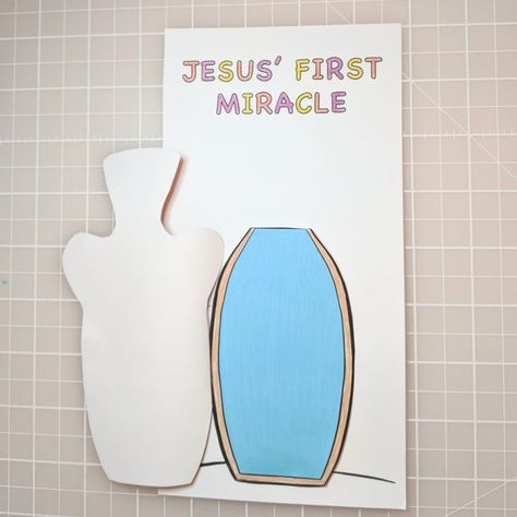 Water To Wine Craft Sunday School, Jesus Turns Water Into Wine Craft, Water Into Wine Craft, Verses For Kids, Jesus Crafts, Sabbath School, Miracles Of Jesus, Free Printable Crafts, Bible Story Crafts