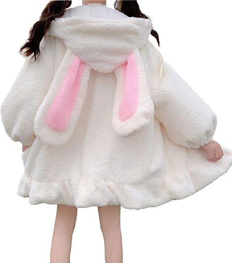 Cute Hoodies For Teens, Cute Clothes Aesthetic, Yumi Kawaii, Bunny Ear Hoodie, Kawaii Winter, Hoodies For Teens, Kawaii Hoodies, Fluffy Rabbit, Bunny Hoodie