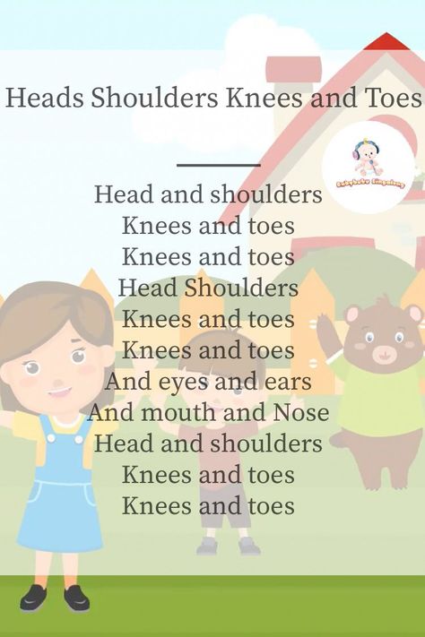 Head Shoulders Knees &Toes Nursery Rhymes Lyrics Nursery Organization Diy, Nursery Set Up, Nursery Rhymes Poems, Nursery Rhymes Lyrics, Rhymes Lyrics, Duck Nursery, Rhymes Video, Head Shoulders Knees And Toes, Nursery Songs