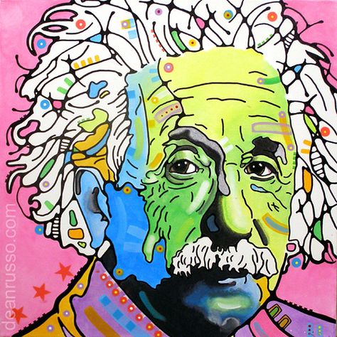 Einstein | "EINSTEIN" - 24x24 - acrylic/ink on canvas www.de… | Flickr Dean Russo Art, Dean Russo, E Mc2, Wall Art Pictures, Albert Einstein, Word Art, Oil Painting On Canvas, Pet Portraits, Unique Art