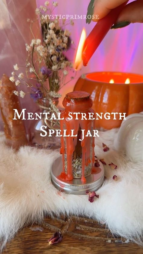 74K views · 7.7K reactions | In need of a little extra strength to help you get through your day? Try this spell jar out! ✨💪 visit www.mysticprimrose.com for handmade & magically blessed spell jars! #witchcraft | LILLY STATHAM | WITCHCRAFT & IG COACH | The Pierces · Secret Get Well Soon Spell Jar, Spell For Surgery, Self Confidence Spell Jar, Strength Spell Jar, Spell Jars Witchcraft, Jars Witchcraft, Jar Magic, Spell Witchcraft, Health Spell