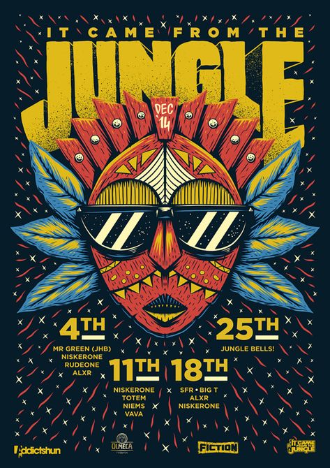 15+ New Creative Poster Ideas, Examples & Templates - Daily Design Inspiration #38 Ian Jepson, Poster Inspiration Creativity, Jungle Festival, Poster Grafico, Event Posters, Polish Poster, Event Poster Design, Poster Design Inspiration, Creative Poster Design