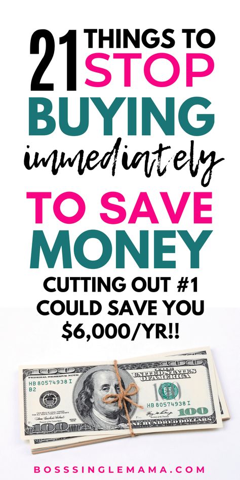 Save more money and gain control of your budget. Learn 21 things to stop buying to save money right now--save $6,000 with #1! #savemoney #saving #savingstips #moneysavingtips #howtosavemoney #frugaltips #budget #budgeting Being Broke, Money Frugal, Save More Money, Money Saving Plan, Best Money Saving Tips, Save Money Fast, Family Finance, Budget Planning, Frugal Tips