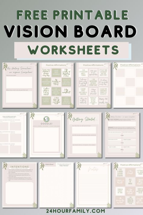 Free Printable Vision Board Worksheets (Updated 2024) weeklyplanner #digitalblogplanner #printablemealplanner. Vision Casting Worksheet, Vision Board Printables Free, Vision Board Words Free Printable, School To Do List Printable, Vision Casting, Vision Board Worksheet, Free Vision Board Template, Business Planner Printables, Manifesting Money Affirmations